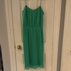 ASOS Green Midi Dress with Pleats